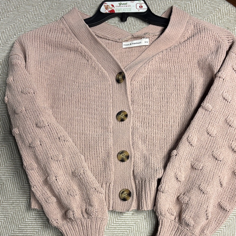 a new day Mauve Button-Up Cardigan